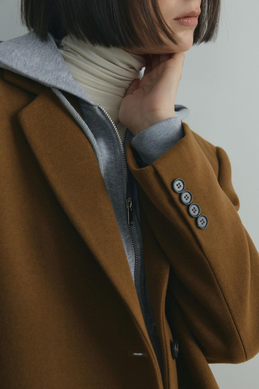 Sütlü Kahve %100 Yün Blazer Ceket