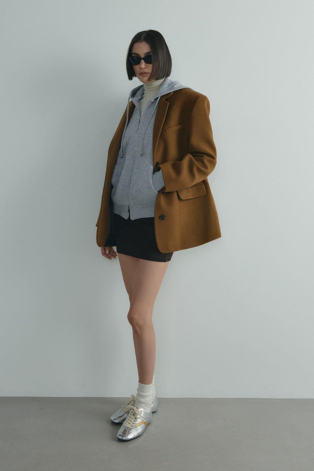 Sütlü Kahve %100 Yün Blazer Ceket