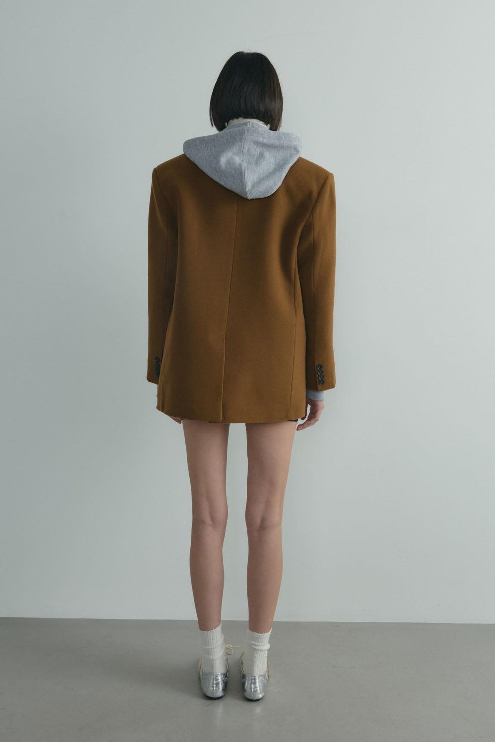 Sütlü Kahve %100 Yün Blazer Ceket