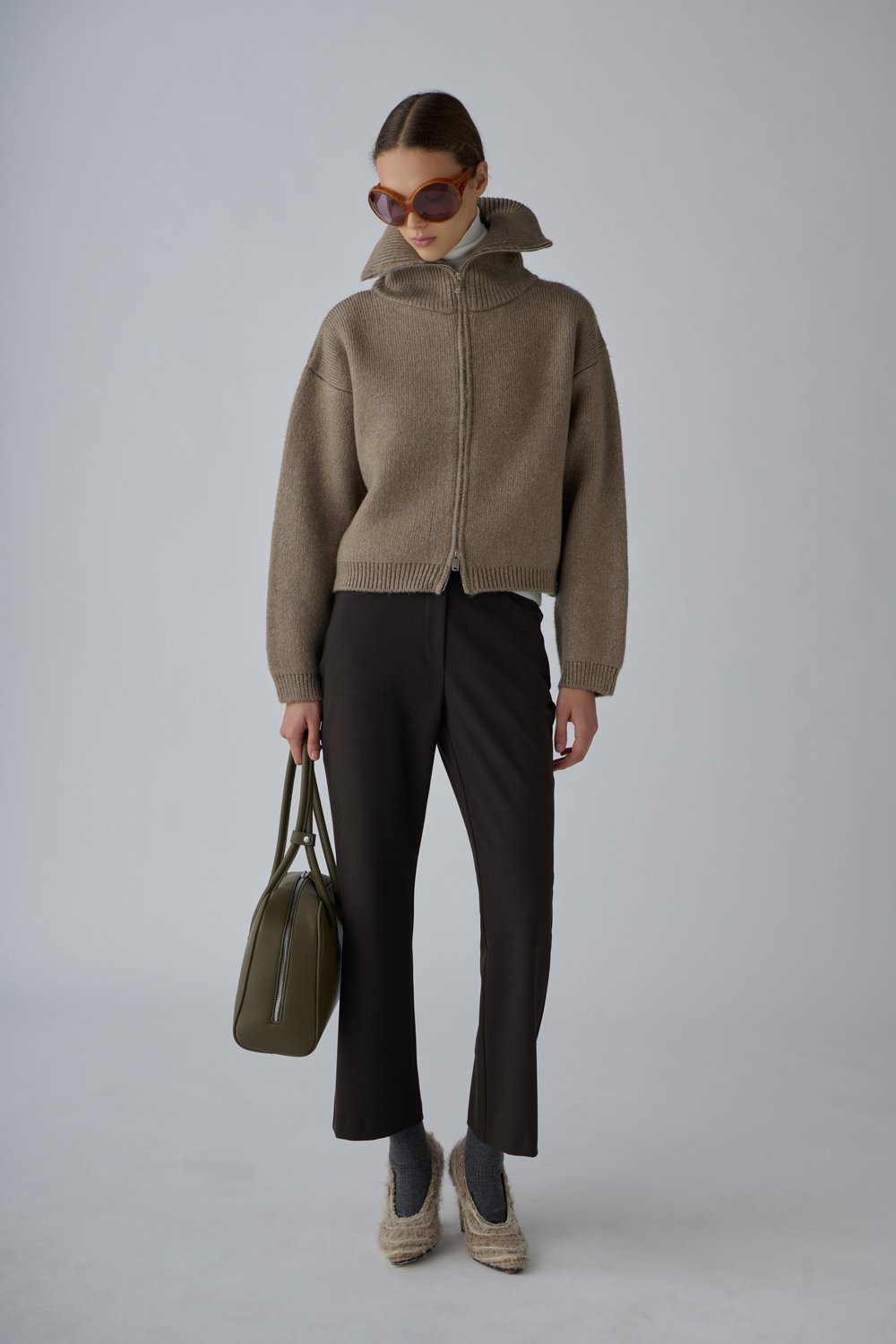 Aspen Zip-Up Knit Cardigan