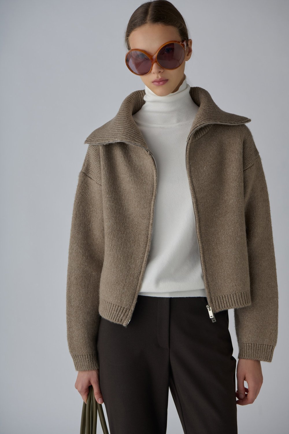 Aspen Zip-Up Knit Cardigan