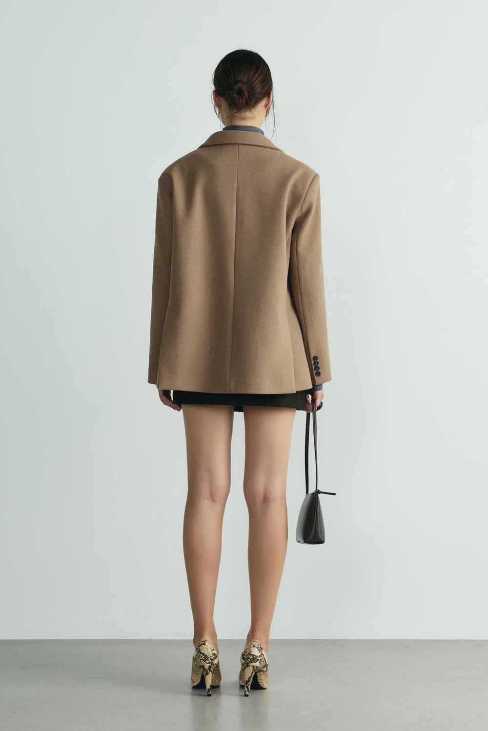 Sütlü Kahve Maskülen Kaşe Blazer Ceket