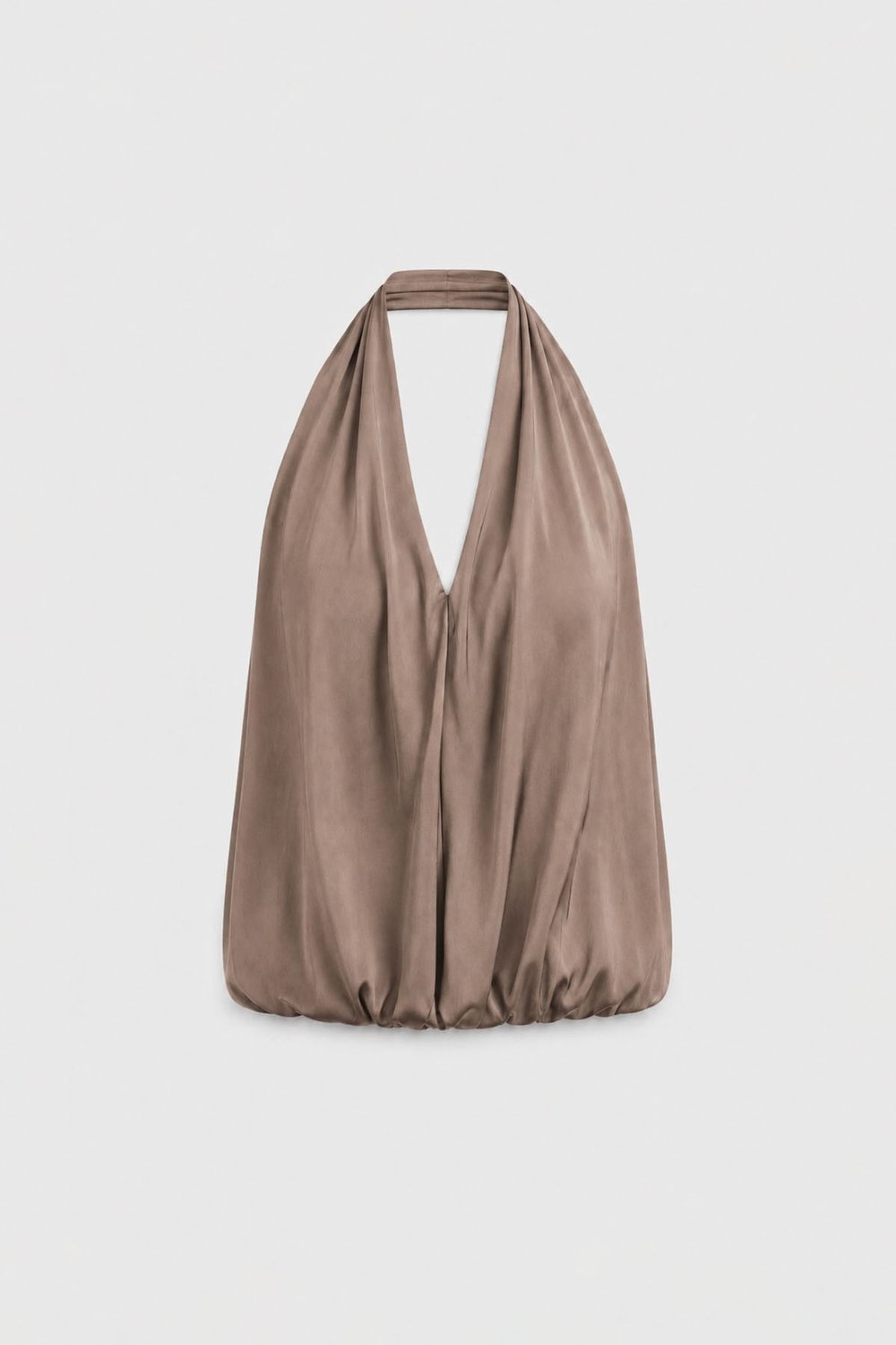Sütlü Kahve Nina Dökümlü Halter Top