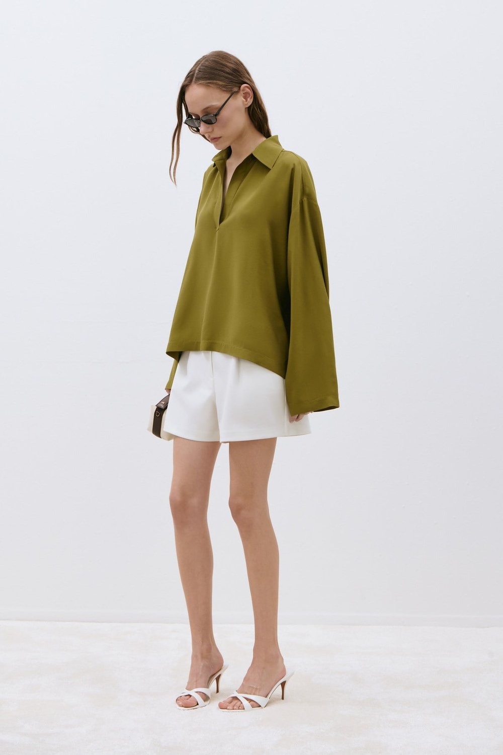 Alessa Polo Neck Tencel Blouse