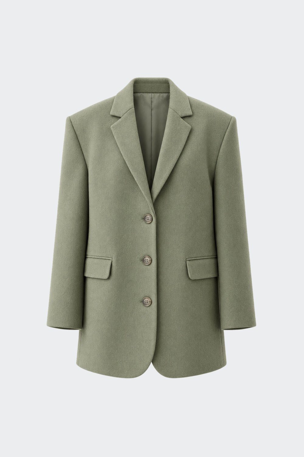 Yeşil Gina Kaşe Blazer Ceket