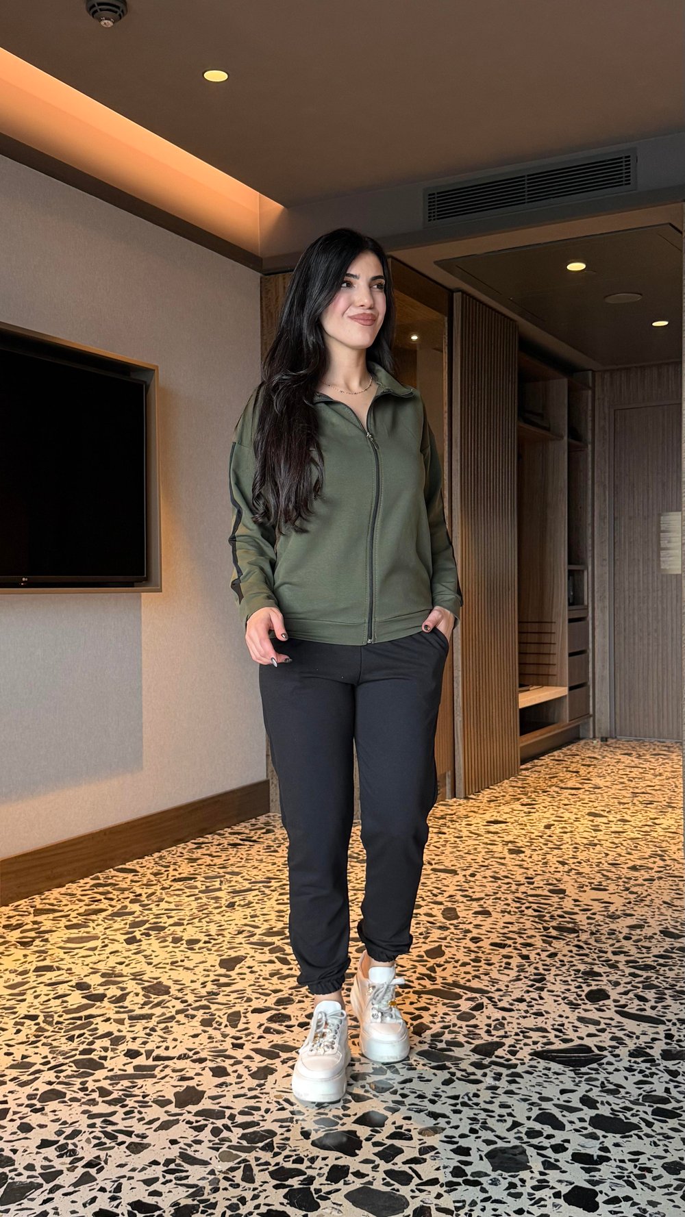 Beny Yeşil Fermurlı Şeritli İkili Takım