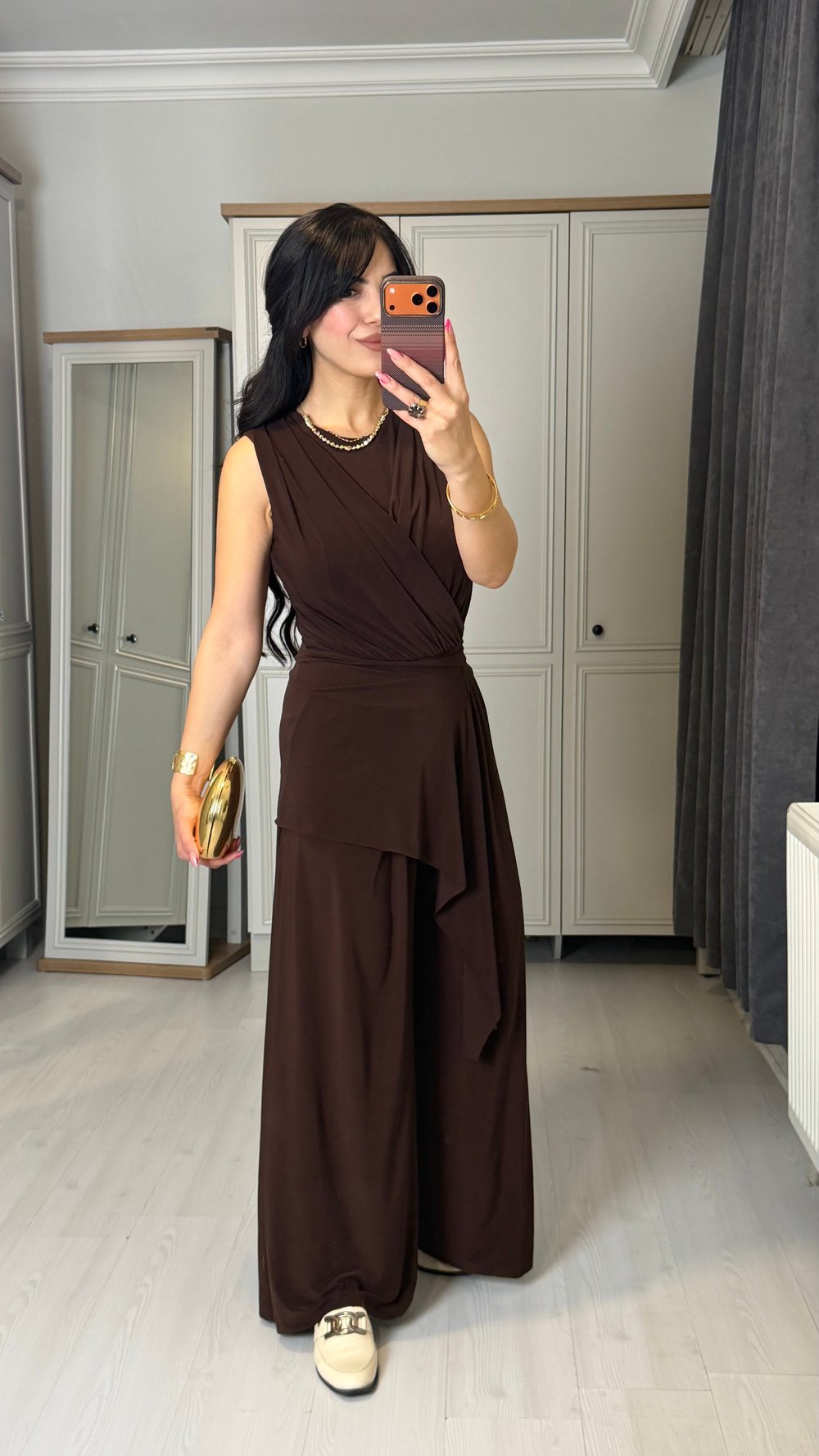 Clop Premium Kahverengi Sandy Bodysuit İkili Takım