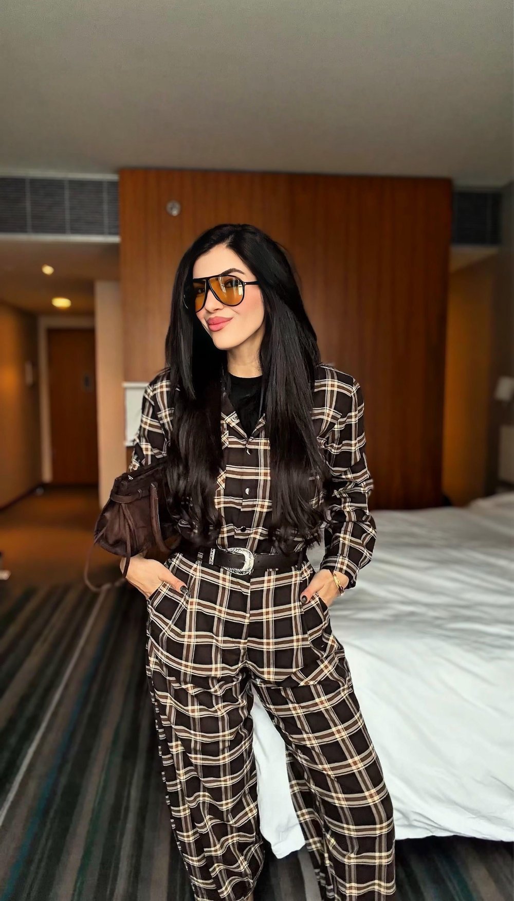 Elina Vatkalı Kemerli Gömlek Pantolon Takım