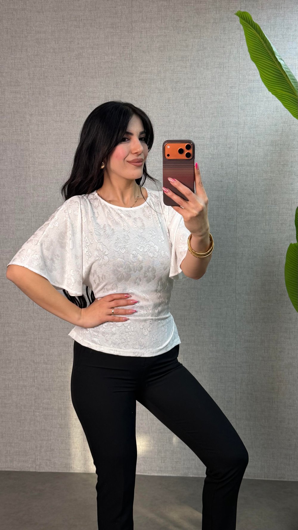 Enna Beyaz Arka Bağlamalı Yarasa Kol Bluz
