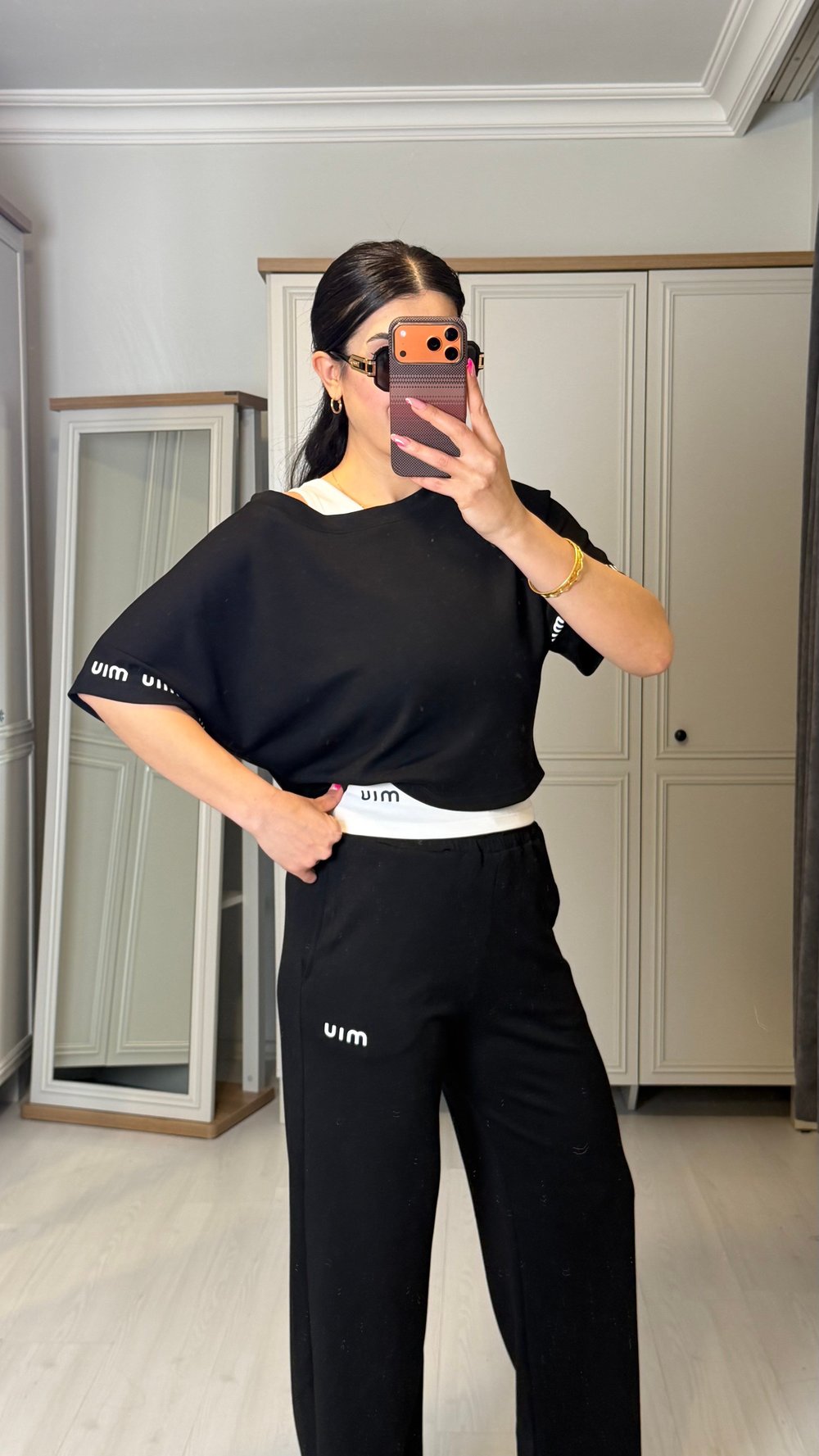 Ladze Premium Siyah Atletli Üçlü Takım