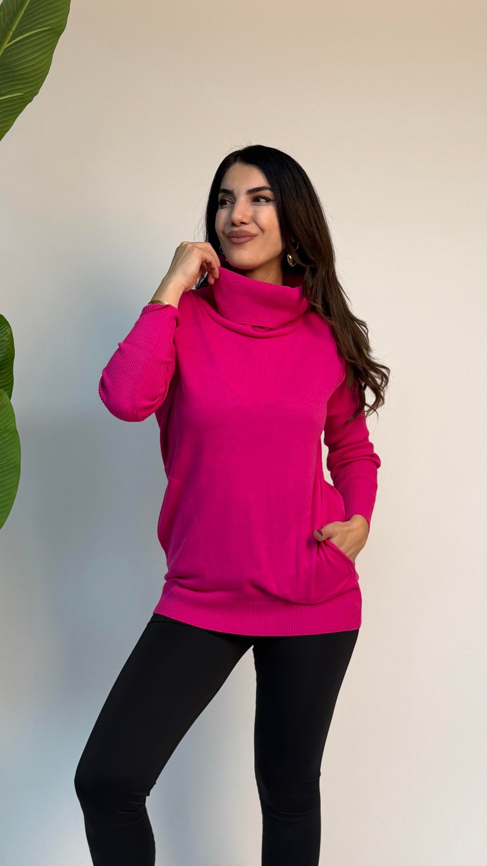 Lisa Pembe Degaje Yaka Triko Kazak