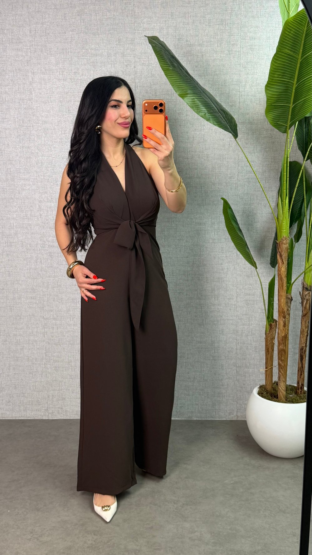 Maria Kahverengi Bağlamalı Tulum