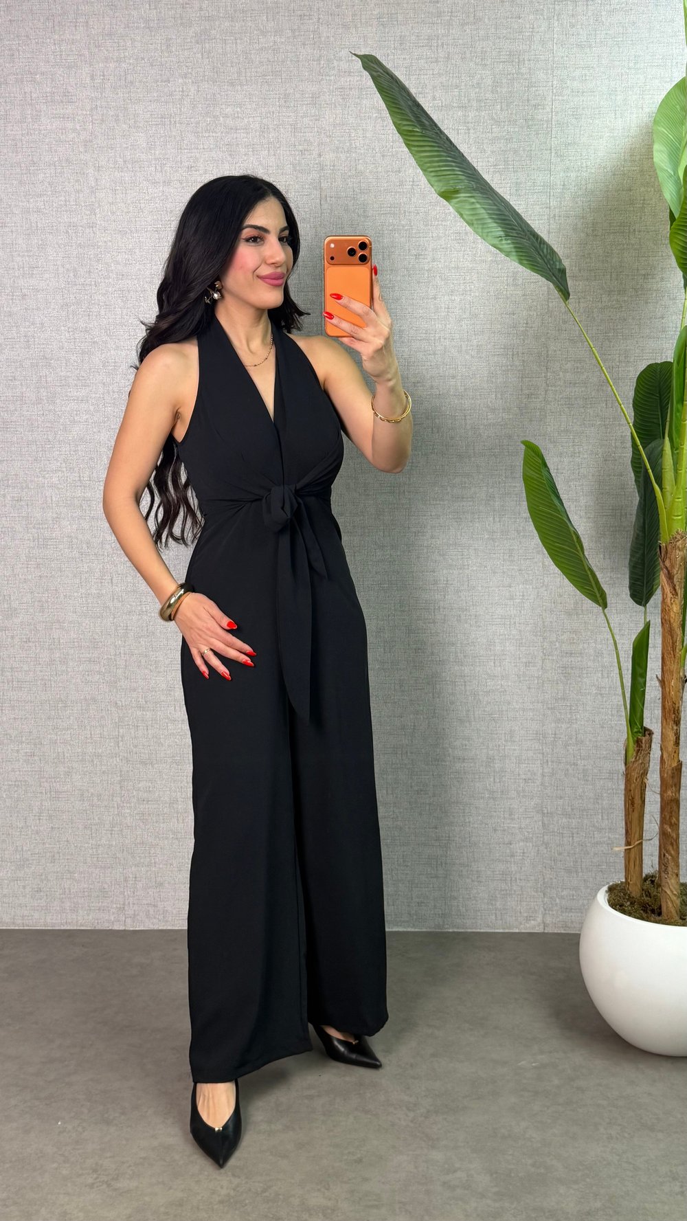 Maria Siyah Bağlamalı Tulum