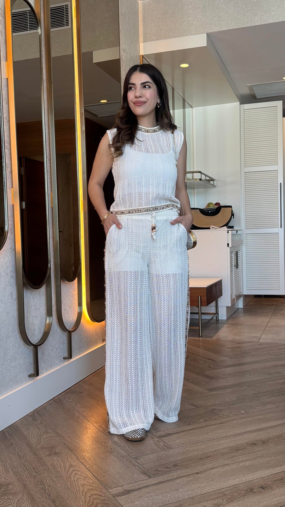 Nesly Krem Nakış İşlemeli Dantel Takım