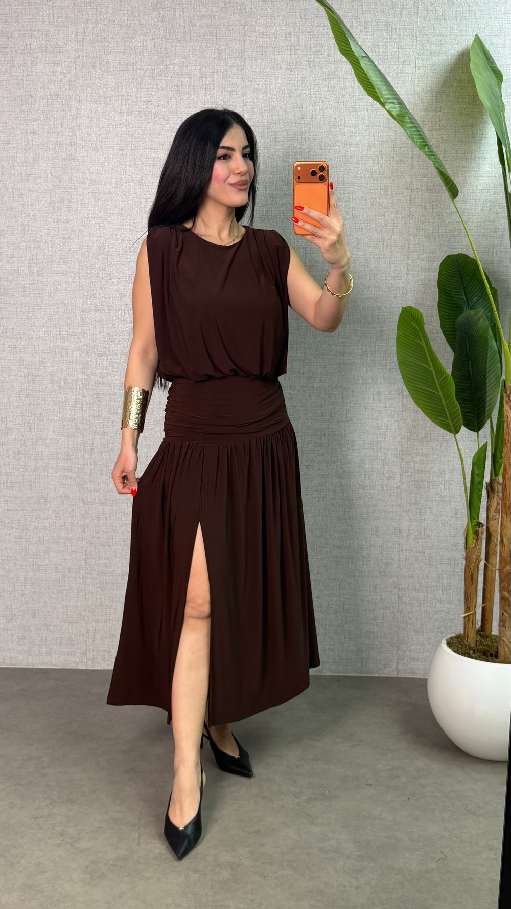 Sonya Kahverengi Sandy Etekli İkili Takım