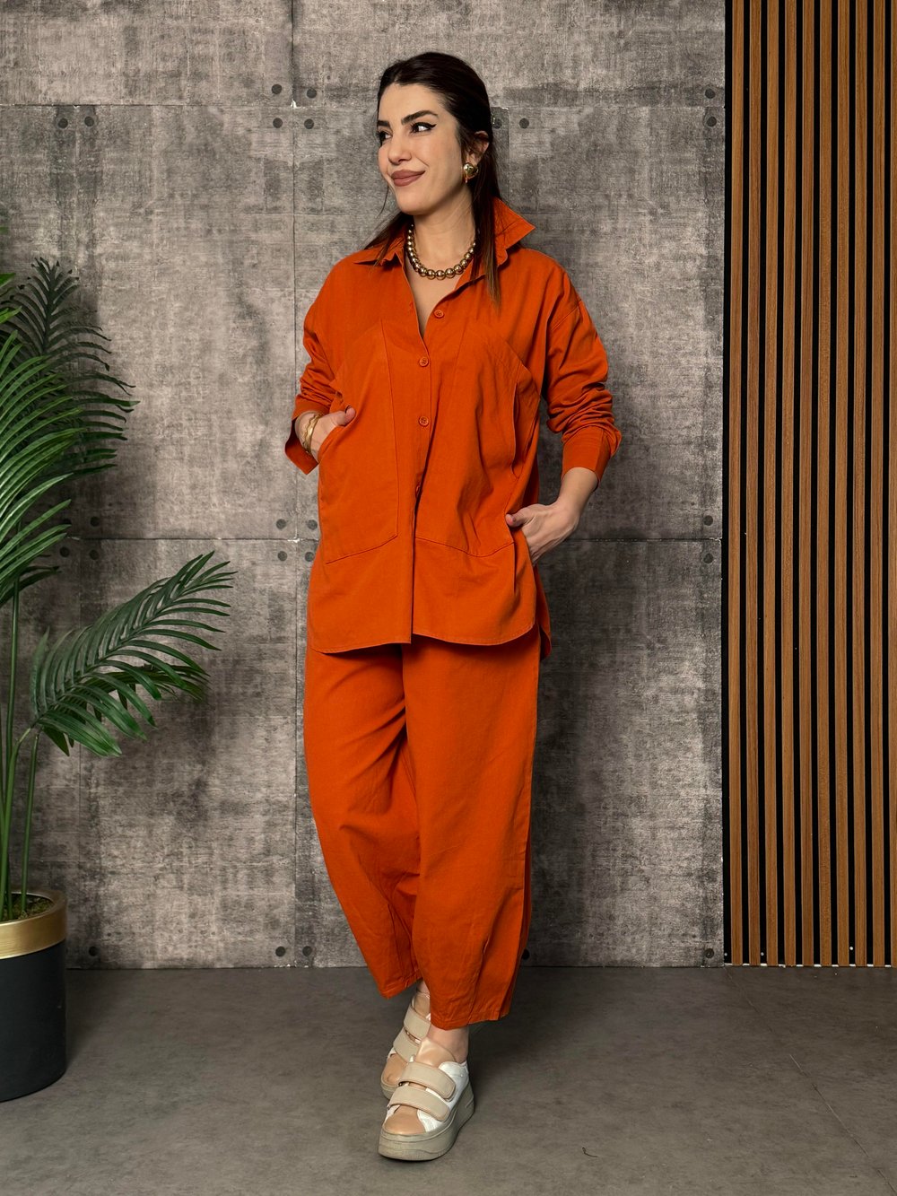 Vita Turuncu Cotton İkili Takım