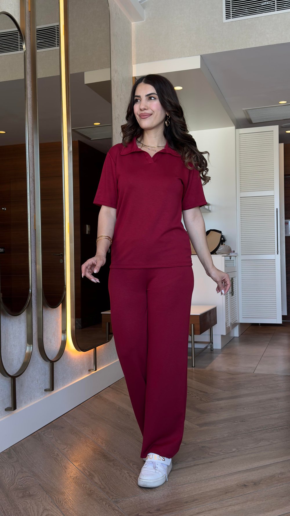 Yesa Bordo Polo Yaka Modal İkili Takım