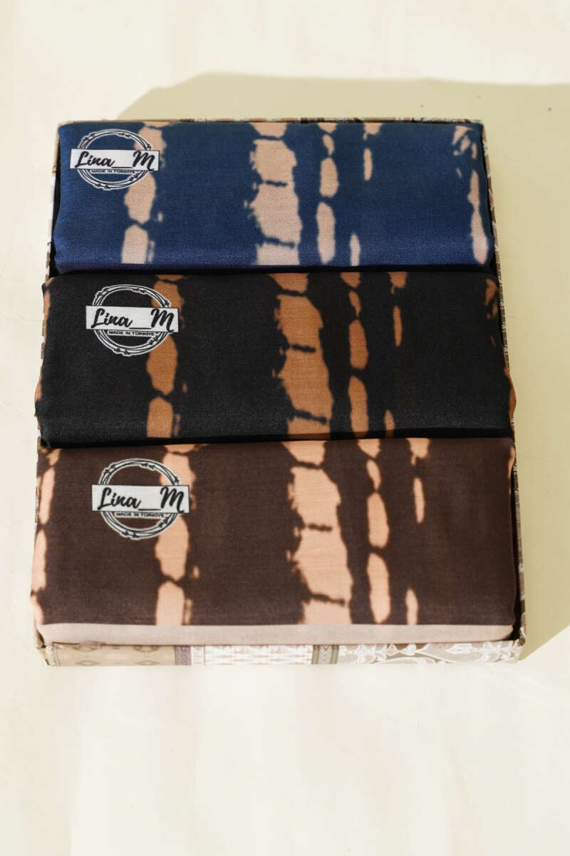 3'Batik Akış Çizgili Soft Şal Seti Asorti