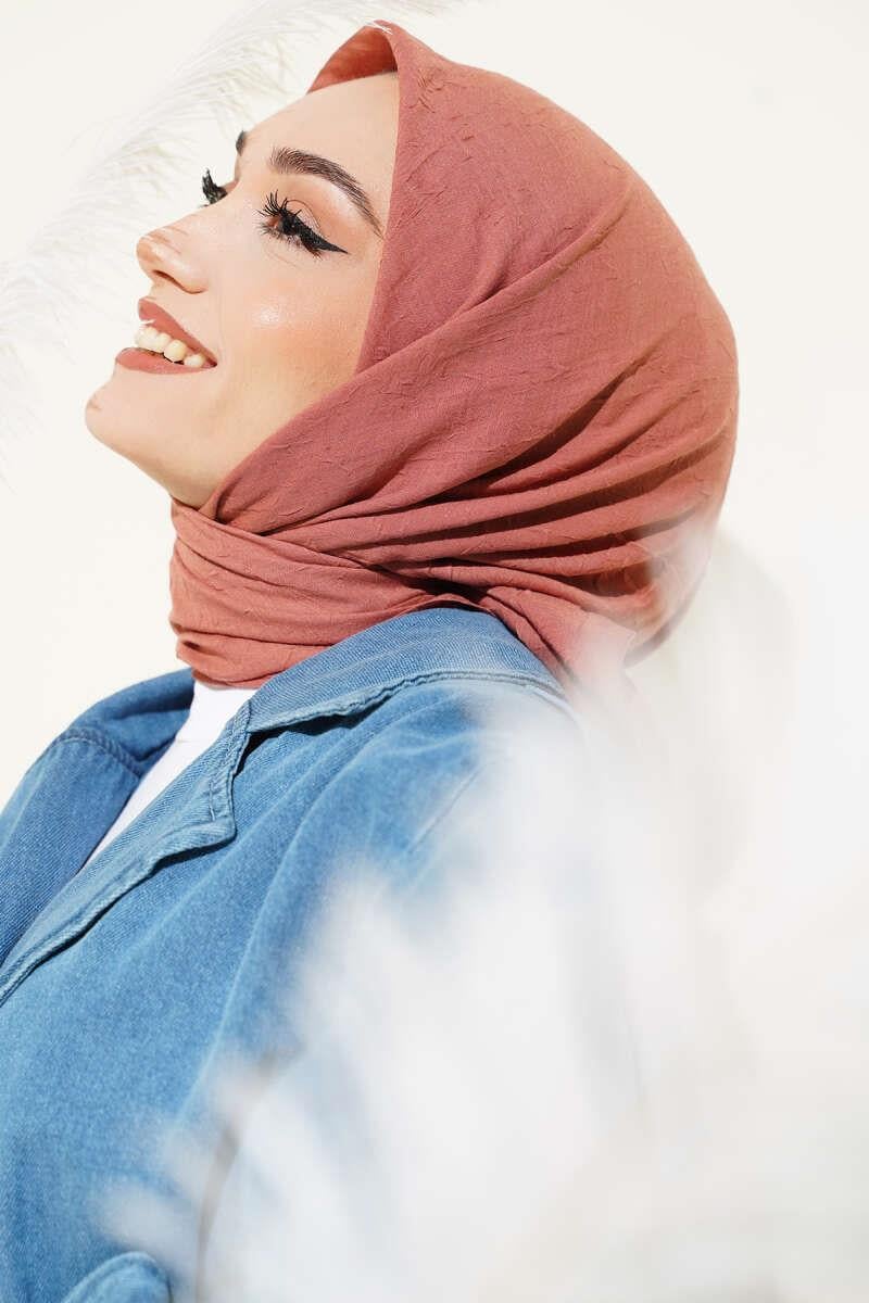Basic Bambu Kraş Eşarp Gül Kurusu
