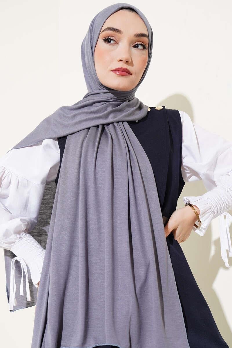 Basic Penye Şal Füme