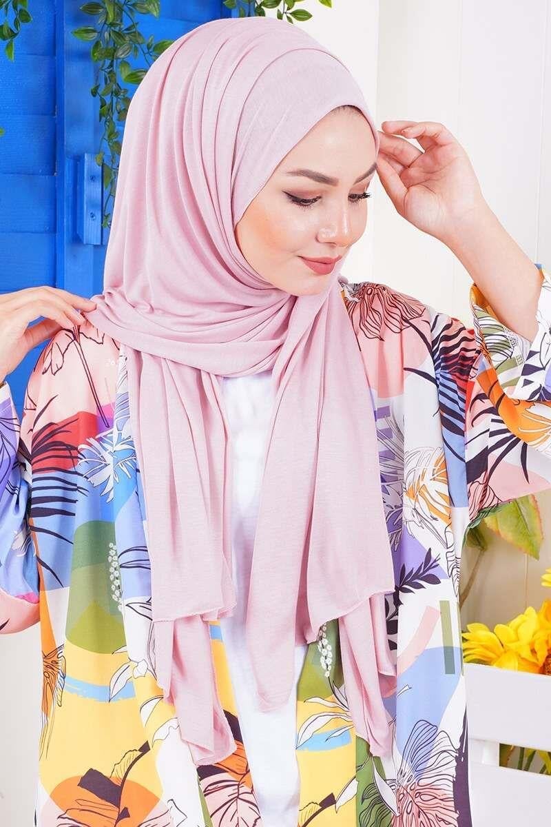 Basic Penye Şal Toz Pembe