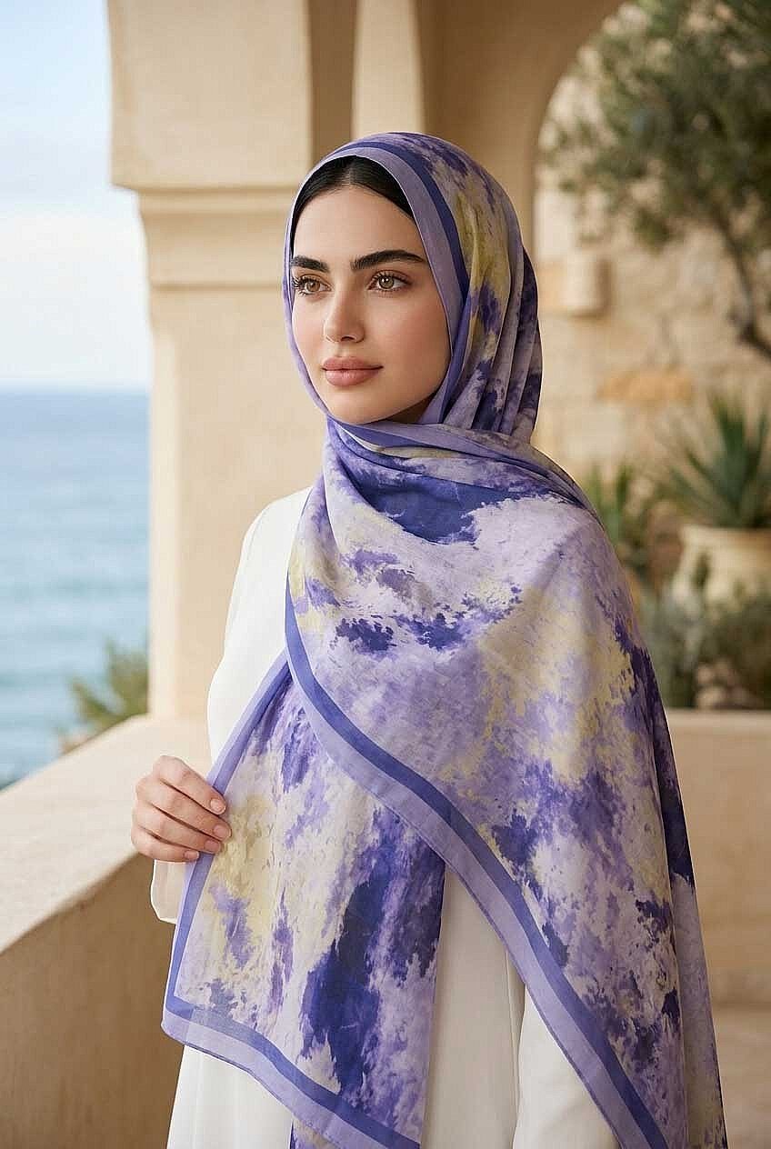 Batik Desen Şal Serisi Mor