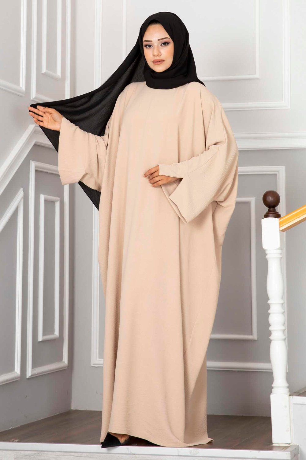 Ceyda Tesettür Abaya Krem