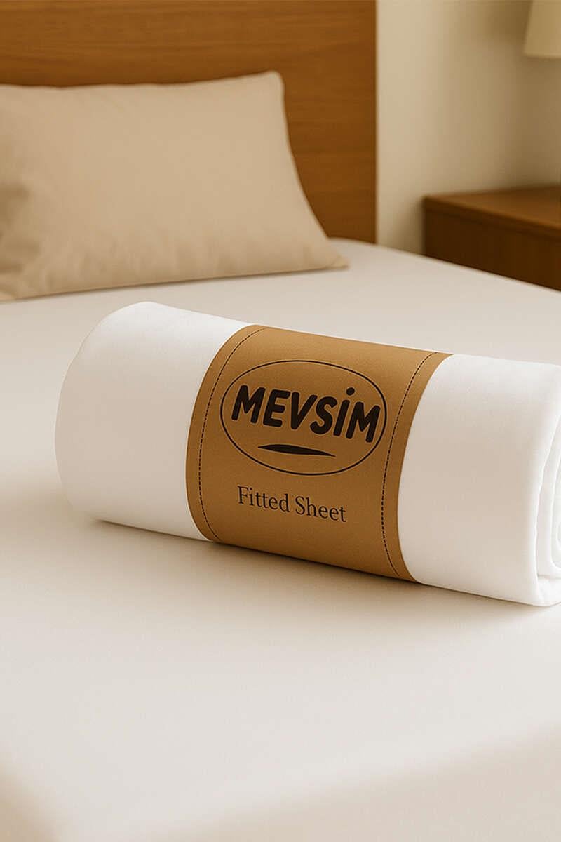 Çift Kişilik Lastikli Penye Çarşaf Beyaz