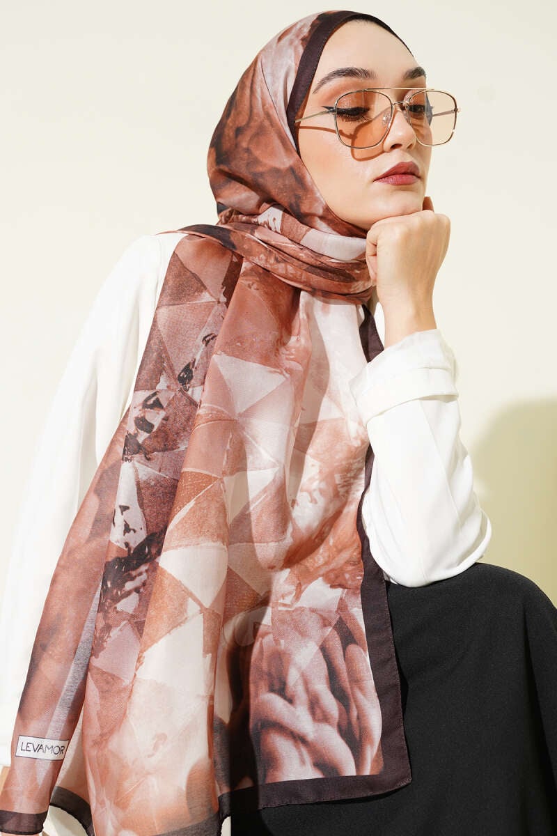 Desenli Soft Kahve Serisi Şal Asorti 6