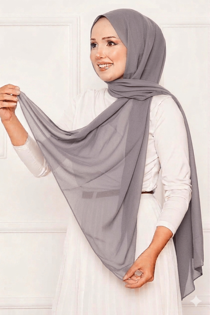 Elegant Soft Krep Şal Serisi Gri