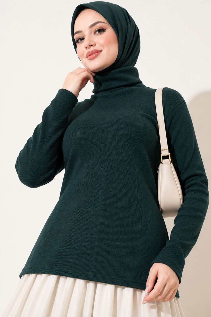 Fitilli Boğazlı Body Sütlü Zümrüt