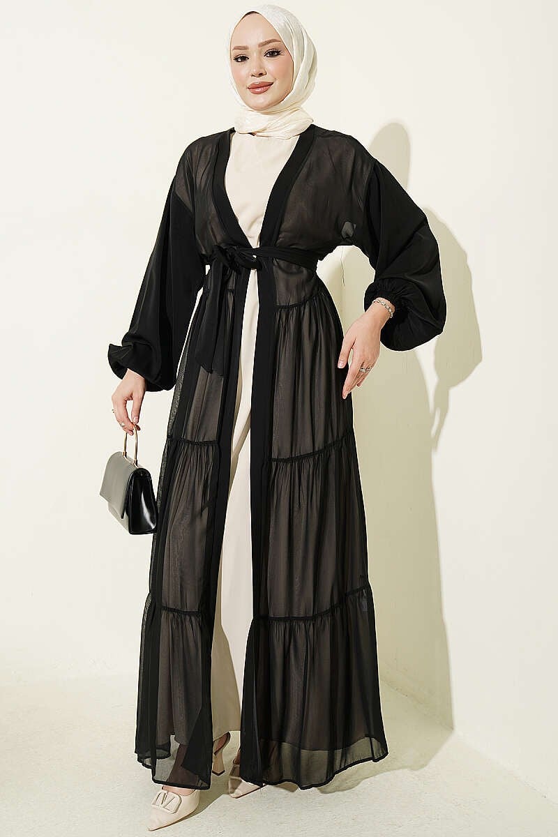 Katlı İkili Abaya Takım Taş