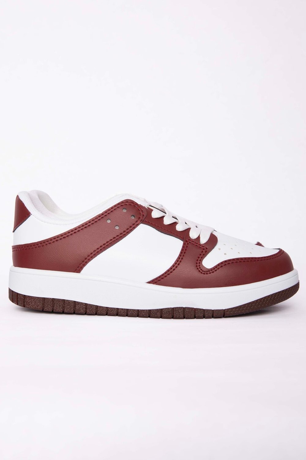 Klasik Bağcıklı Sneaker Spor Ayakkabı Bordo