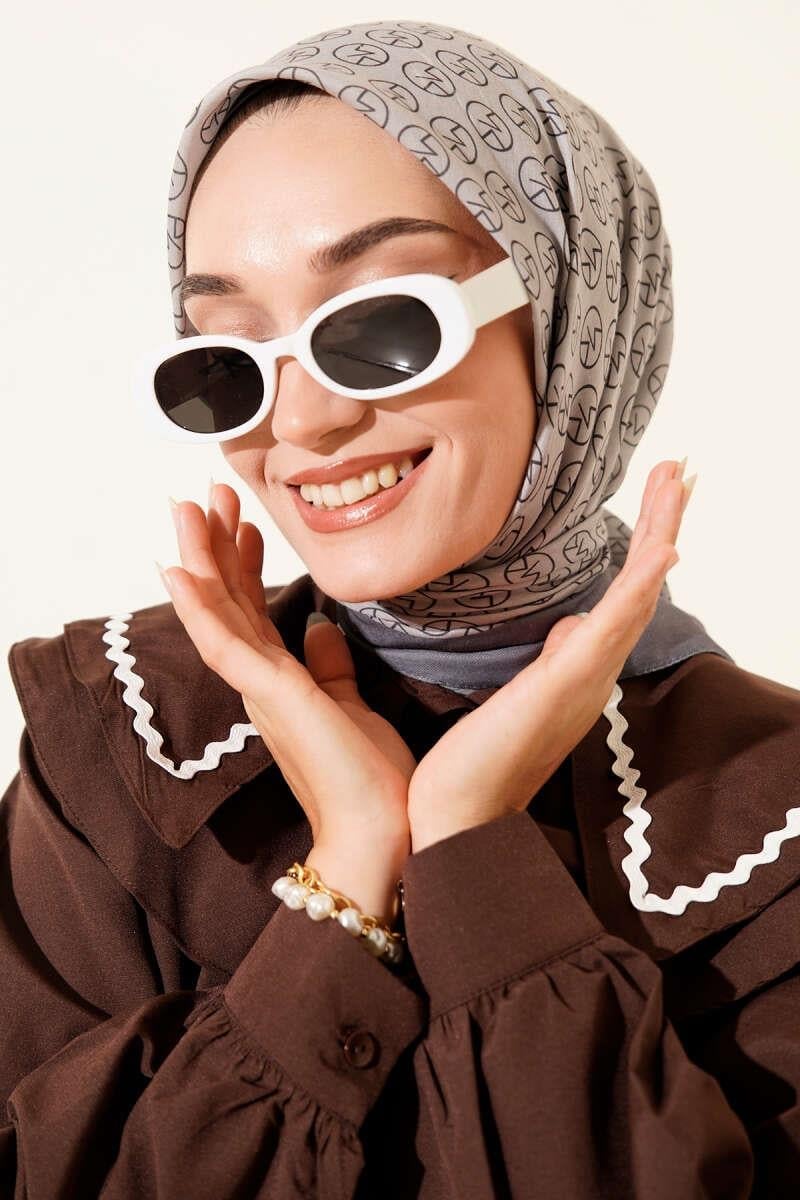 MK Desen Soft Eşarp Füme