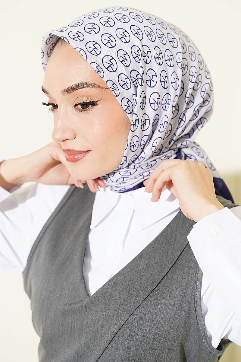 MK Desen Soft Eşarp Saks