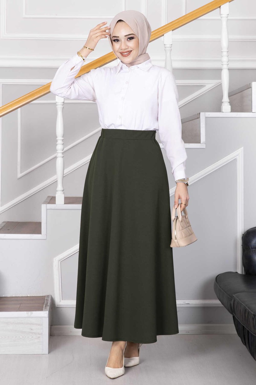 Mevlana Tesettür Etek Haki