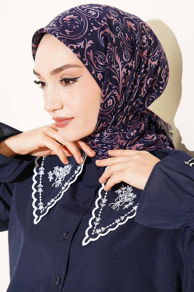 Motifli Flamu Cotton Eşarp Parlement