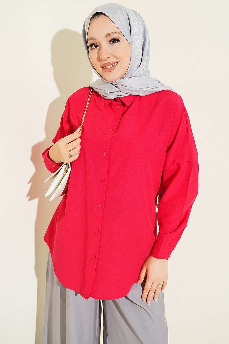 Oversize Gömlek Alizarin