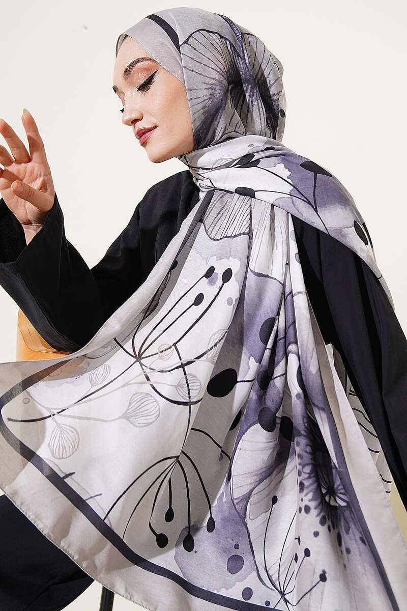 Poppy Desen Liva Modal Şal Taş