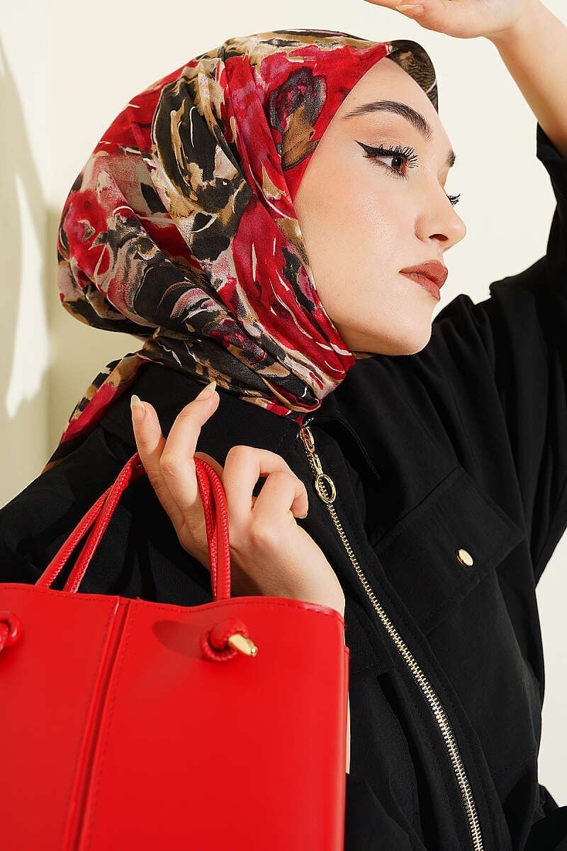 Sarmal Desen Elegance Eşarp Bordo