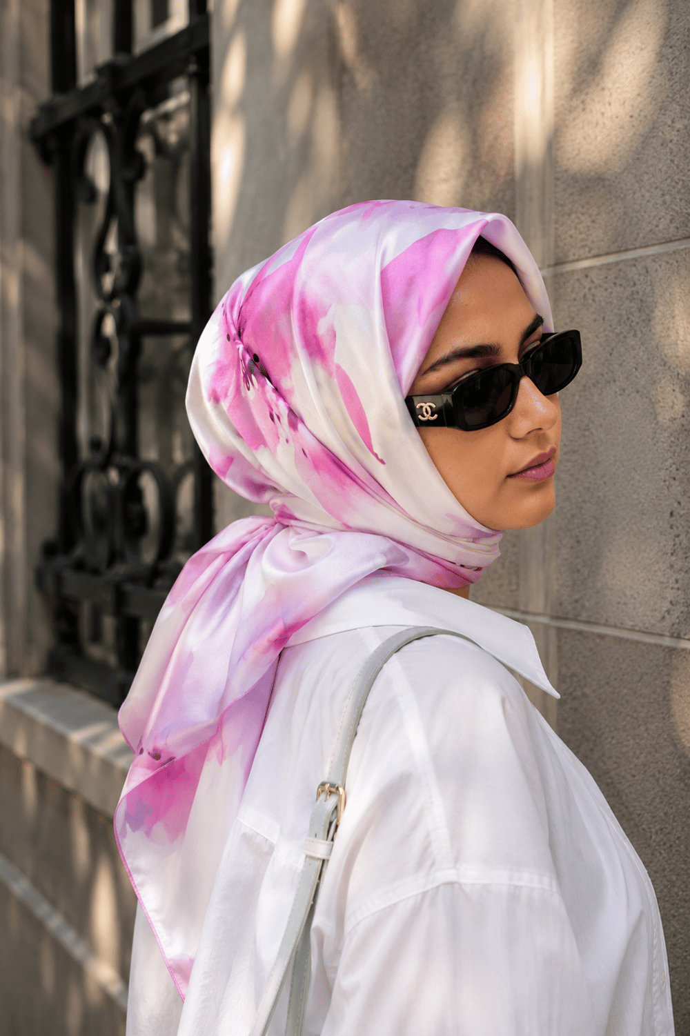 Soft Çiçek Desen Eşarp Serisi Pembe