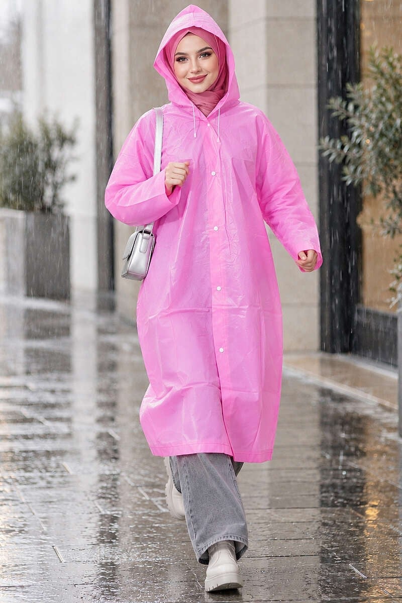 Su Geçirmez Yağmurluk Pembe