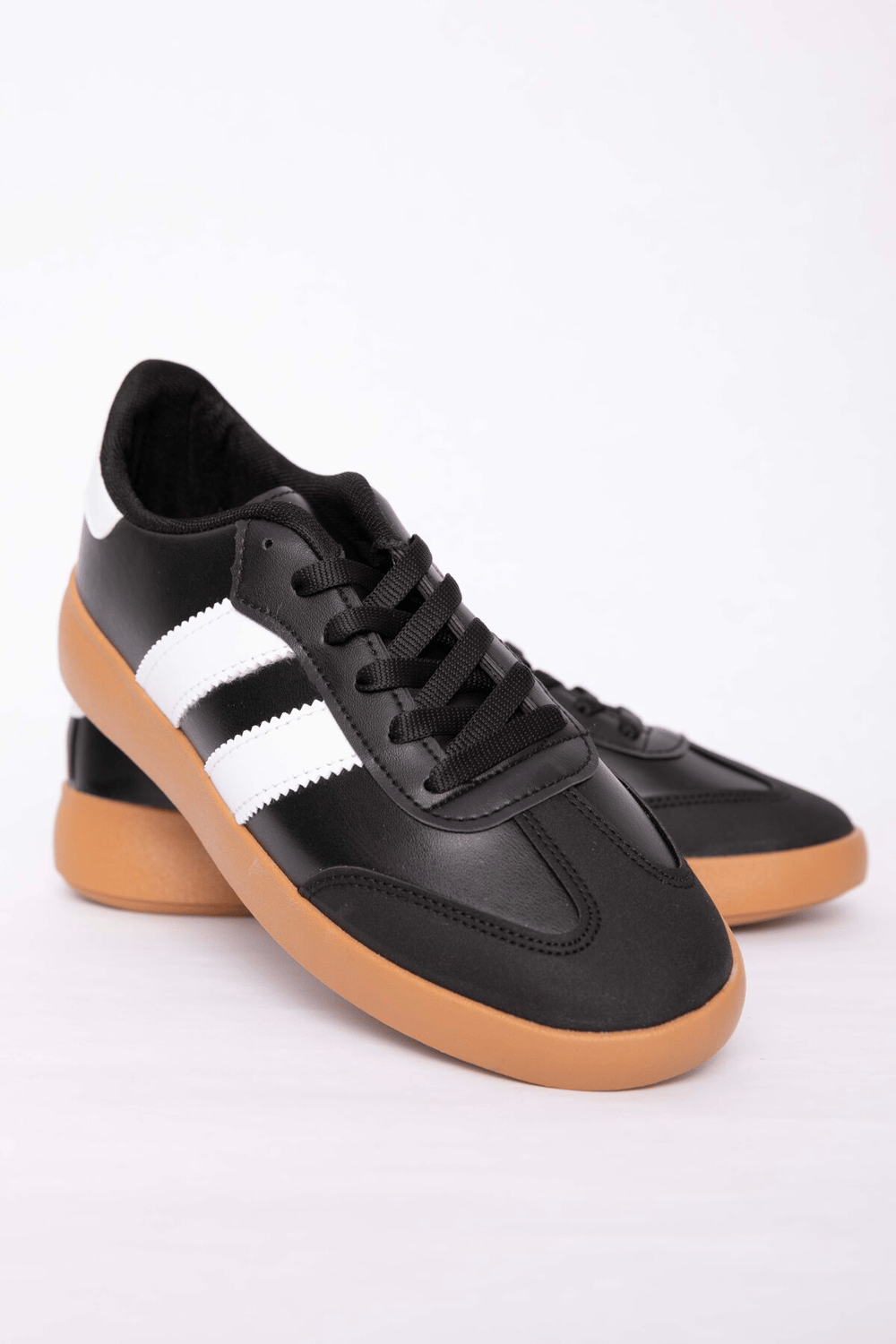 Yan Şerit Detaylı Sneaker Spor Ayakkabı Siyah