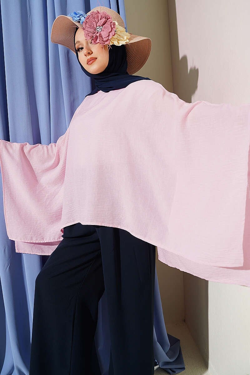 Yarasa Kol Basic Bluz Pembe