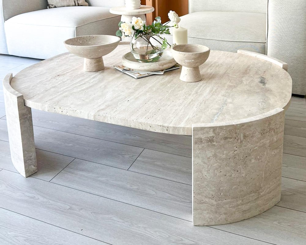 Alesia- Travertin Couchtisch