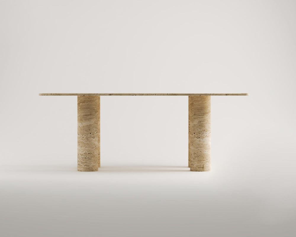 Eden-Traverten Yemek Masası