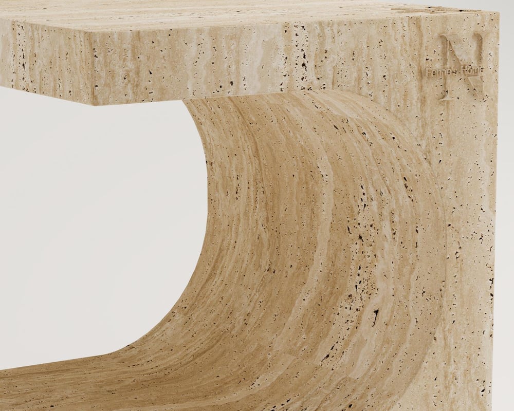 Fedora-Traverten Yan Sehpa 