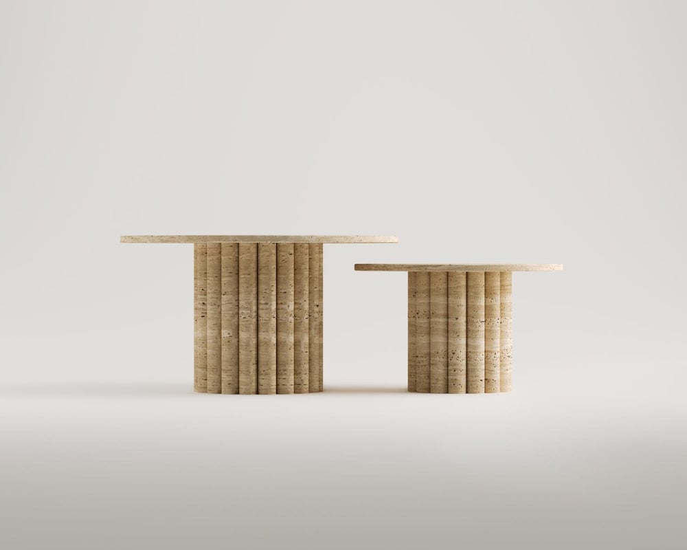 Ivory-Traverten Sehpa