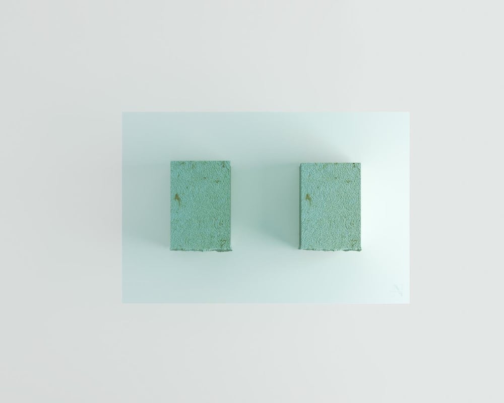 Jully-Table basse moyenne à 2 pieds en travertin sablé