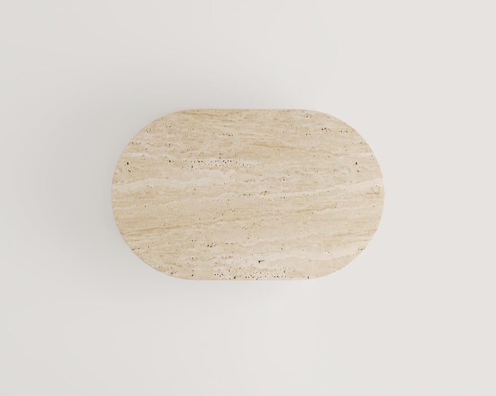 Pearl-Travertin Couchtisch